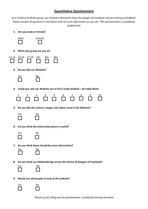 Quantitative questionnaire