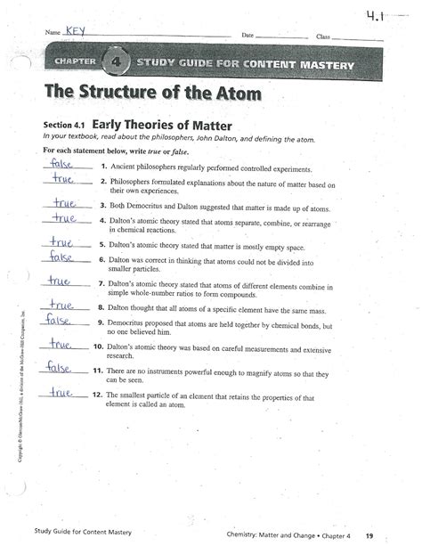 Quantum Theory The Atom Study Guide Answers