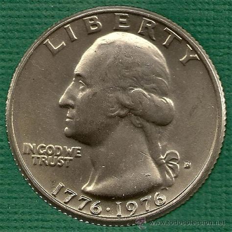 Bicentennial quarter and no mint mark coins dated 1776 - 1976. Bu