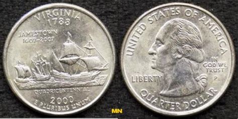  2000 P USA STATE QUARTER DOLLAR - VIRGINIA 1788 - Washington Quarter. C $7.35. artandgifts (90) 100%. Buy It Now. +C $16.04 shipping. from United States. Sponsored. 2000 United States Of America USA Quarter Dollar Coin Massachusetts Collectible. C $14.44. . 