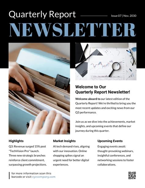 Quarterly Newsletter Template Database