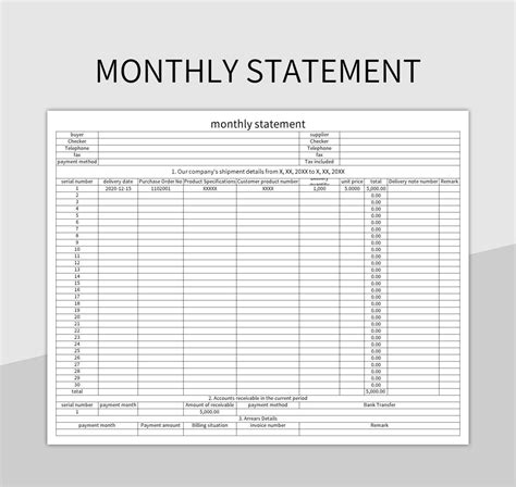 Quarterly Statement Template Excel Spreadsheet Template