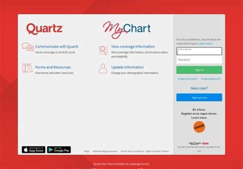 With the Quartz MyChart app you can –. • Review Claims and Explanations of Benefits. • View your digital ID card. • Access your Healthy Path wellness portal app. • Securely contact Quartz Customer Service. • And more! You must be a Quartz member and have an active MyChart account to use the app.. 
