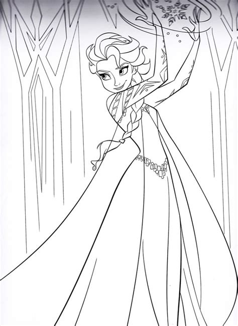 Queen Elsa Coloring Page 111+ SVG File for DIY Machine