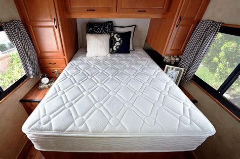 Queen mattress for camper. NSC Medical 20.32cm (8 in.) Queen Memory Foam RV Mattress. (1) Compare Product. $499.99. Comfort Tech Serene 25.4 cm (10 in.) Firm Foam RV Mattress. (1) Compare Product. $649.99. Springwall Comfort Pockets Breeze Queen RV Mattress. 