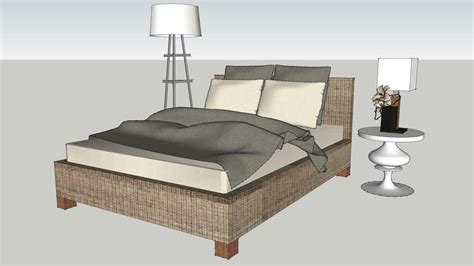 Queen size bed 3D Warehouse