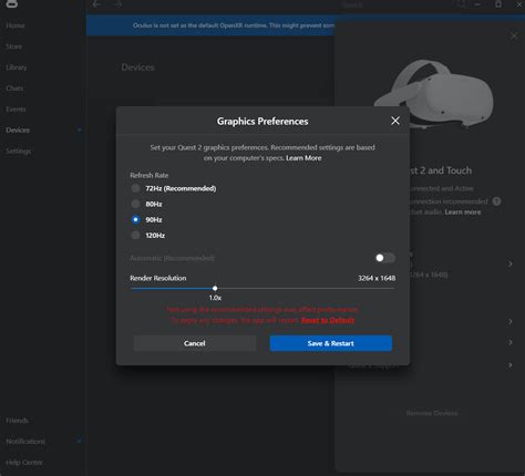 Quest 2 resolution settings. Increase the Resolution in the Oculus App.  To al...