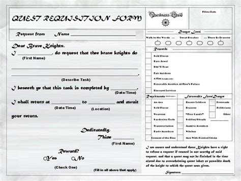 Quest Requisition Form by sthawk on DeviantArt