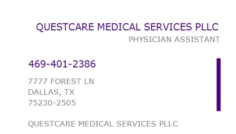 The QUESTCARE DOCASSIST. Explore trademark details, ownership information, other trademarks owned by QUESTCARE MEDICAL SERVICES, PLLC or file your own trademark. Call. Connect with us for legal assistance +1 (877) 794-9511. Email. Need help? Drop us an email. Email Us. Whatsapp. Need a quick help? Leave us a message