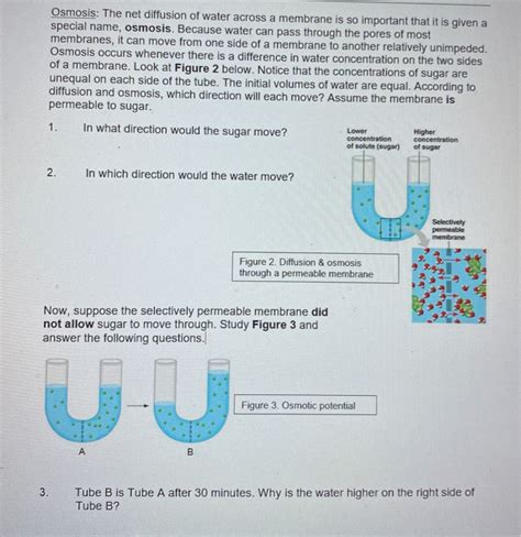 Question 5 a. Did water move across the membrane in Chegg.com