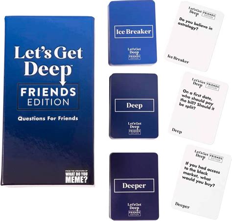 Question Card Game For Friends Amazon Com Let S Get Deep The