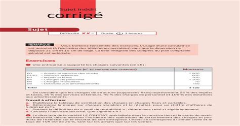 Question Comptabilité épreuves écrites - forum