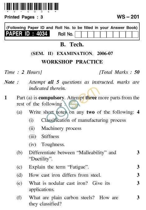 Question Paper Practice Workshop