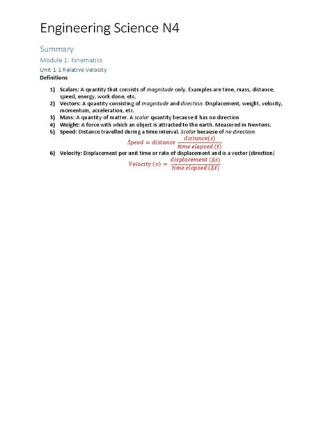 Question Papers Engineering N4 Memorum Science