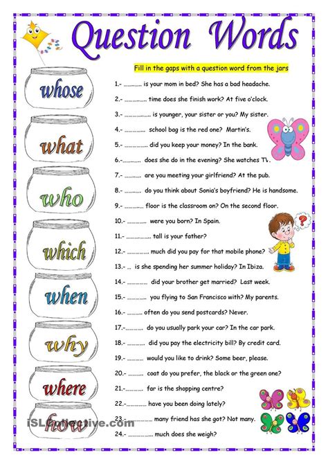 Question Words Exercicios HT97 Ivango