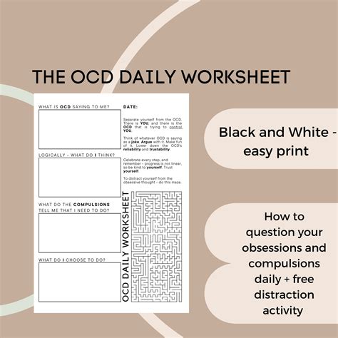 Question Your OCD Worksheet ERP Worksheet CBT Exercise Etsy UK
