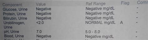 Question about urinalysis results - what does an "A" flag …