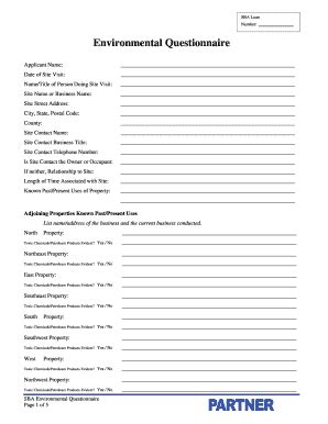 Questionnaire On Environmental Problems And The Survival
