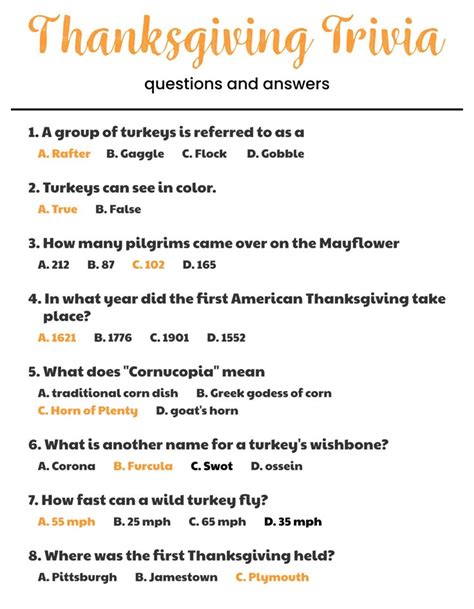 Questions And Answers About Thanksgiving