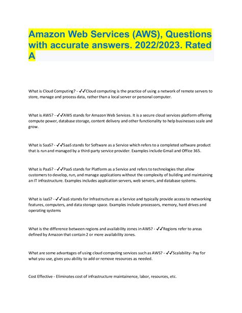 Questions And Answers Amazon Web Services