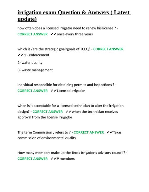 Questions And Answers For Irrigators