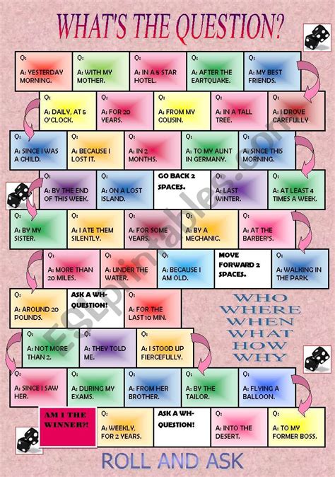 Questions Board Game Esl
