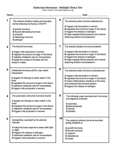 Questions Endocrine Multiple Choice