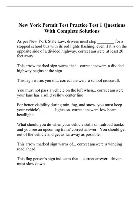 Questions For Driving Test Ny