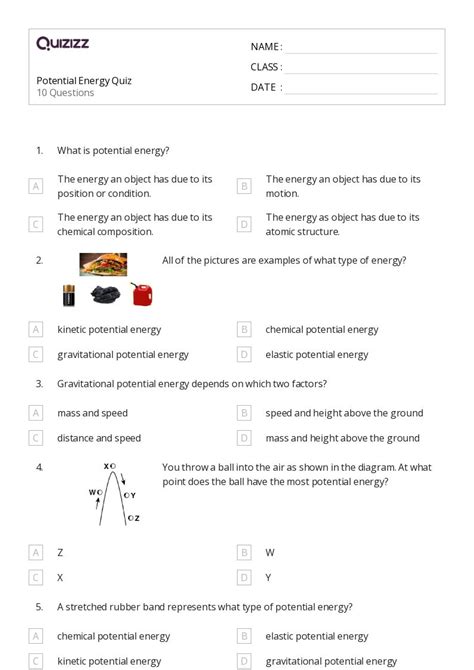 Questions On Energy For Grade 5