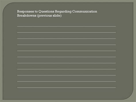 Questions Regarding Communication