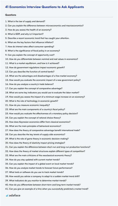Questions To Ask About Economics