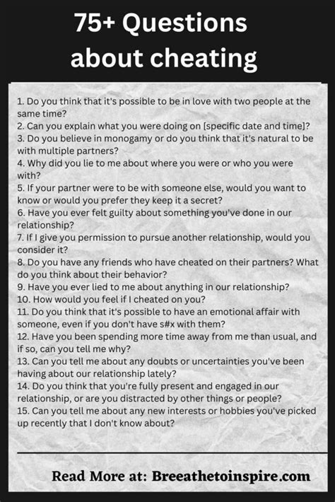 Questions To Ask Cheating Girlfriend