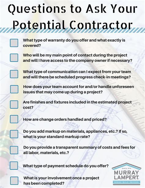 Questions To Ask Your Potential Contractor