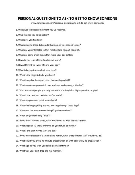 Questions To Get To Know Someone Psychology