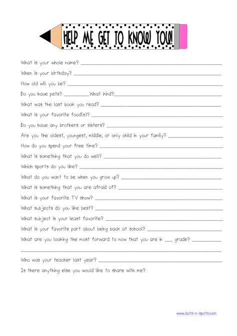 Questions To Get To Know Students