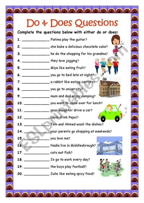 Questions With Do Does Worksheet
