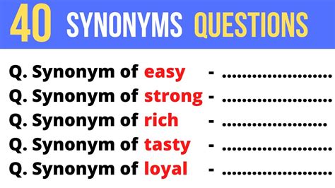 Questions about synonyms.  The next quiz will be chosen automatically.  ...