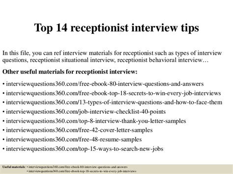 Questions asked in receptionist interview