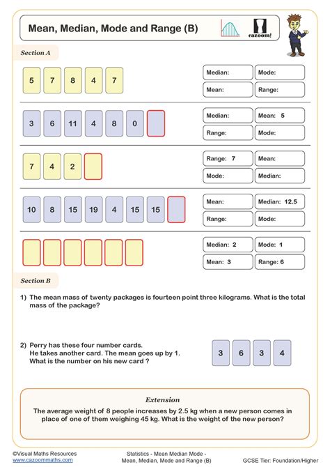 Questions on mean median mode and range.  In this article, we will learn Mean...