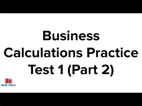 Quia - FBLA Business Calculations