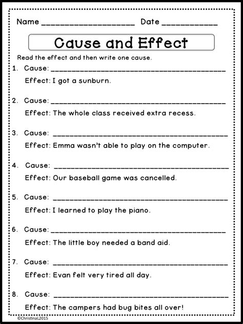 Quick Cause And Effect Passages For 3rd Grade