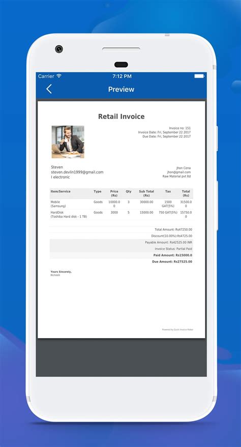 Quick Invoice Maker & Receipt ٤+ - App Store