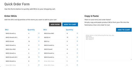 Quick Order Form