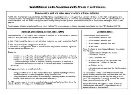 Quick Reference Guide: Acquisitions and the Change in …