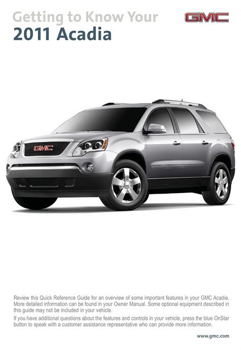Quick reference guide 2011 gmc arcadia. - 1995 arctic cat zr 580 manual.