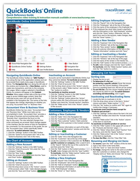 Quickbooks Reference Guide Quick