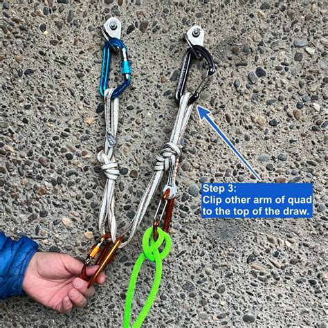 Quickdraw anchor.  Lock the bottom carabiners.  This is only ideal if both ...