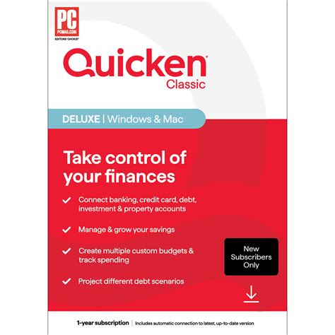 Quicken classic. Quicken Classic Business & Personal. Mac. Windows. $5. 99 /month Billed annually. Manage business, rental & personal finances. Optimize for taxes. Get built-in Schedules C & E. Keep documents organized. Get all the reports you need: Profitability, income statement, cash flow & more. 