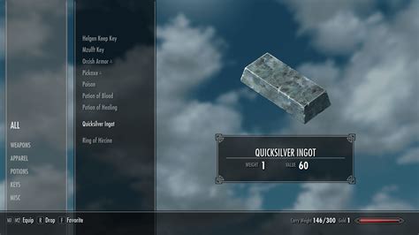 Quicksilver Ingot. Item ID. XX01CDB1. One Handed Weapons. DAGGERS · SWORDS · MACES ... The swords we can come by in Skyrim are very different in shape, capacity .... 