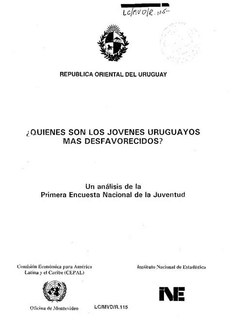 Quienes son los jóvenes uruguayos mas desfavorecidos?. - 2001 mitsubishi diamante ls repair manual.